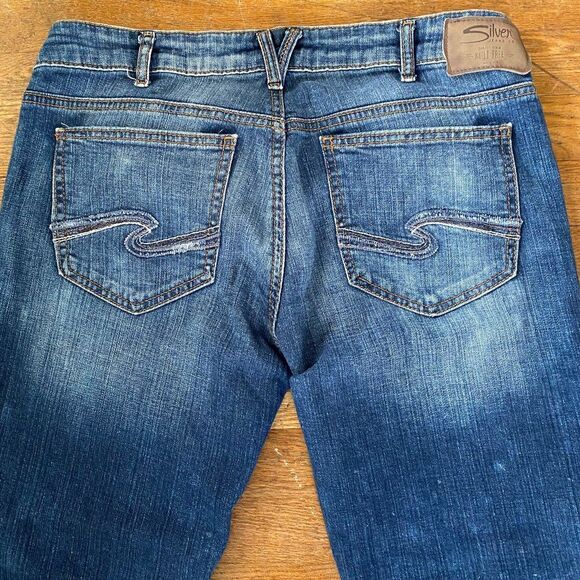 Silver Girlfriend Classic Stretch Straight Raw Edge Womens Size 30-27 - Picture 9 of 14